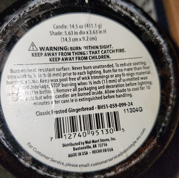 Better homes and gardens classic frosted gingerbread candle with shade - Picture 4 of 4